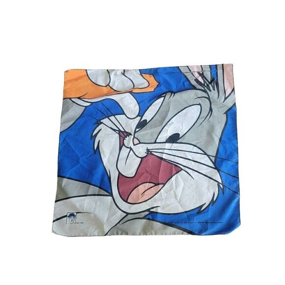 Vintage Looney Tunes Bugs Bunny Bandaroos 1996 Handkerchief Bandana Scarf - Picture 1 of 7
